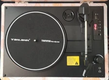 Vinyl Record Player Bluetooth Vintage 3-Speed Portable, Rose Gold, Open Box