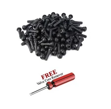 TR414 Snap-In Tire Wheel Valve Stems Medium Black Rubber Kit Universal