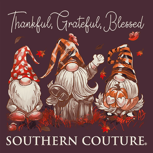 Southern Couture Classic Thankful Grateful Gnomes T-Shirt - Picture 2 of 8