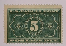 Travelstamps: 1912 US Stamps Scott # JQ3 5¢ Parcel Post Due Mint OG Never Hinged