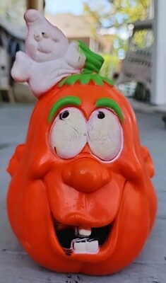  Vintage 1989 Dan Dee Foam Pumpkin Jack O Lantern Funny Face