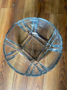 Clear Cut Glass Basket weave Bowl 11x11x6 inches
