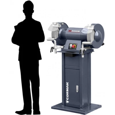 CORMAK M300S Industrieller Doppelscheibenschleifbock m. Untergestell 300MM 2,2kW