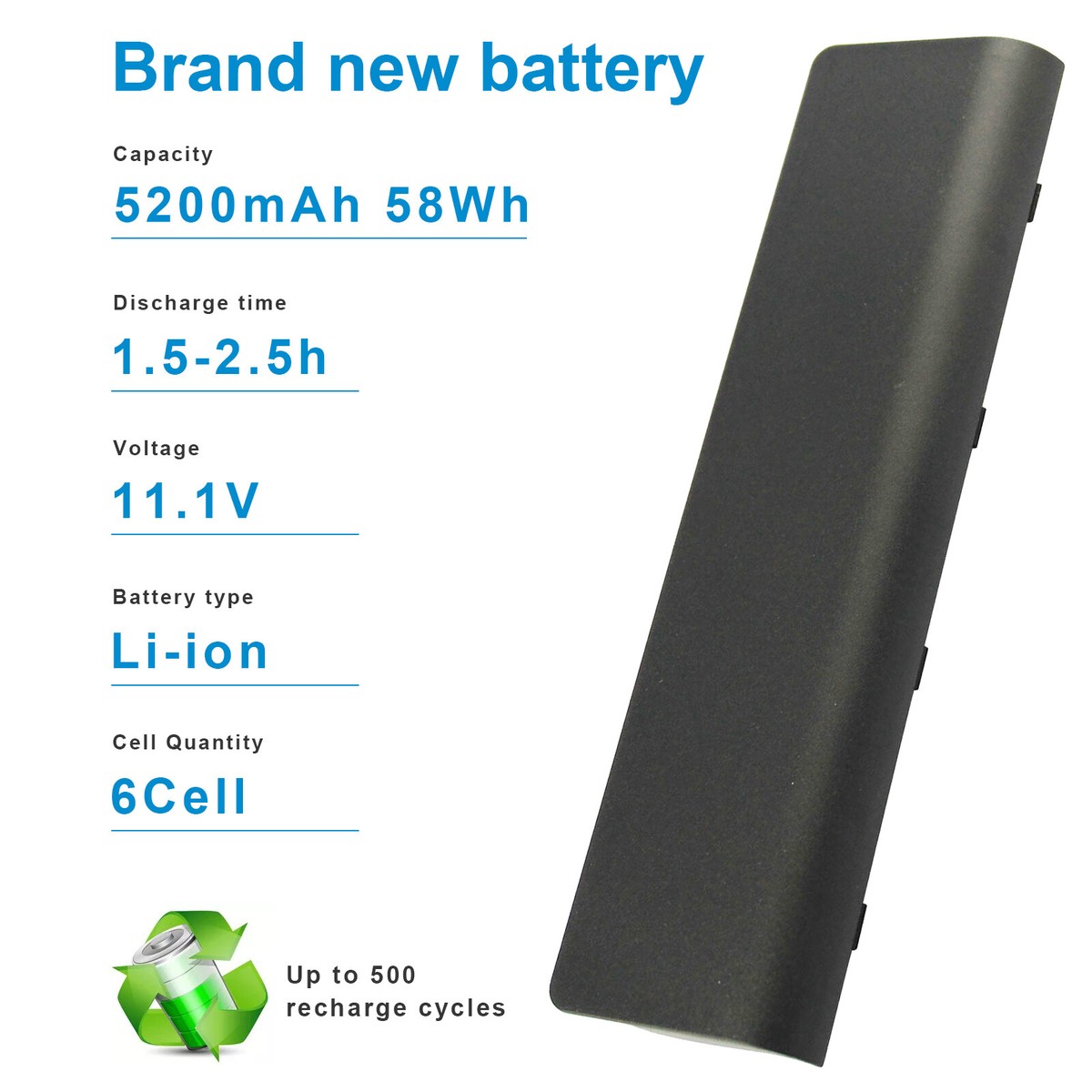ARyee MU06 accu compatibel met HP Compaq CQ32 CQ42 CQ56 CQ57 CQ58 CQ62 CQ72 HP 593562-001 593554-001 MU06 DM4 Series (5200mAh 11.1V