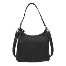 NEW Travelon Women Crossbody Anti Theft Travel Shoulder Hand Bag - BLACK
