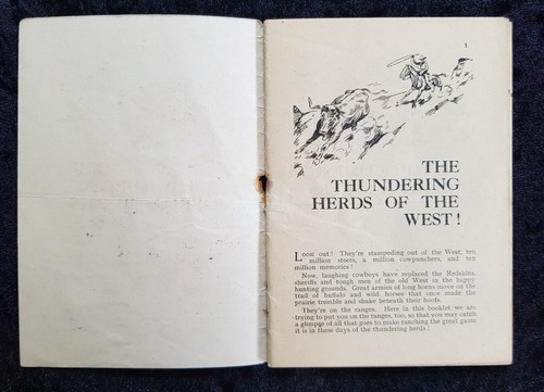 c.1930 Comic/Booklet 'Thundering Herds of the West' - History of Cattle Rustlers - Picture 3 of 6