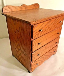 Antique Small Oak 4 Drawer Chest Circa 1900 Ebay