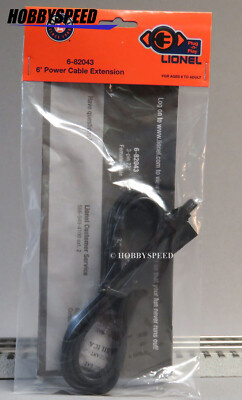 LIONEL 6 FOOT PLUG N PLAY POWER CABLE EXTENSION 3 - PIN o gauge train 6-82043