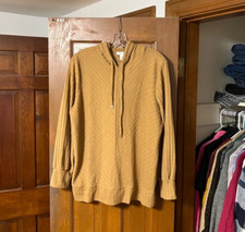 Nine West Tan Hooded Sweatshirt/Tunic with Velour Detailing - Size XL