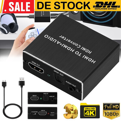 HDMI Audio Extractor 4Kx2K mit Dolby Digital 5.1 Optisch SPDIF & HDMI Durchgang