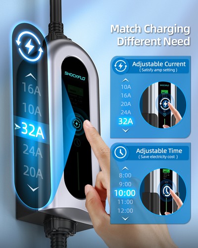 EV Charger G1 Level 2 32Amp 240V NEMA 14-50P Wall-mounted EVSE SAE J1772 - Foto 3 di 12