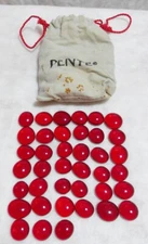 PENTE GAME - REPLACEMENT RED STONES - 39 COUNT - STONES ONLY - VINTAGE