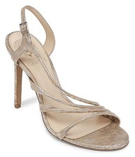 Vince Camuto Tiernan Snake Slingback Dress Sandals, Sizes 9-10 Natural Metallic