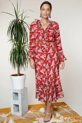 rixo red floral dress