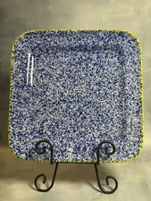 Over and Back Square Serving Tray Platter Plate Sponge Blue. 11.25” X 11.25