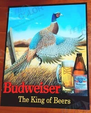 BUDWEISER RETRO PHEASANT AD 8 X 10 ALUMINUM SIGN! A MUST HAVE! FREE SHIPPING!