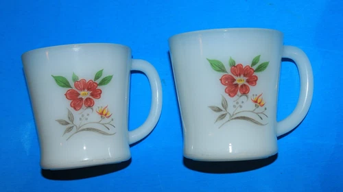 Vintage Glasbake Milk Glass Coffee Cup Set