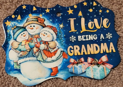 I Love Being a Grandma acrylic Christmas ornament (v. nice)