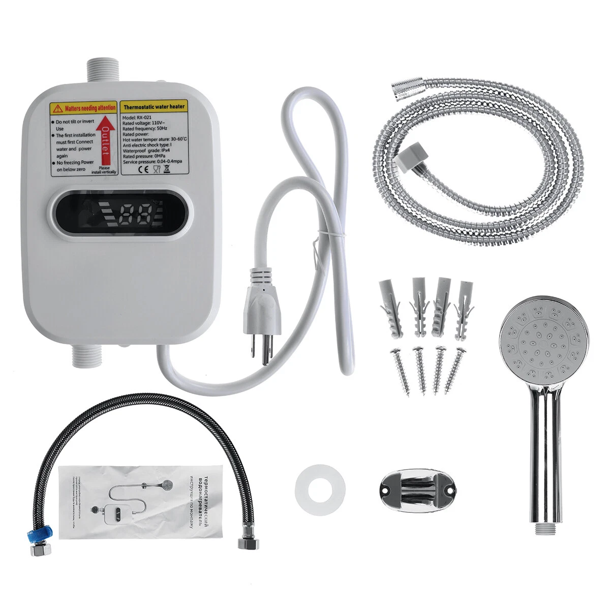 3500W 3S Instant Hot Water Heater Tankless Electric Shower Boiler +Show  Head | eBay