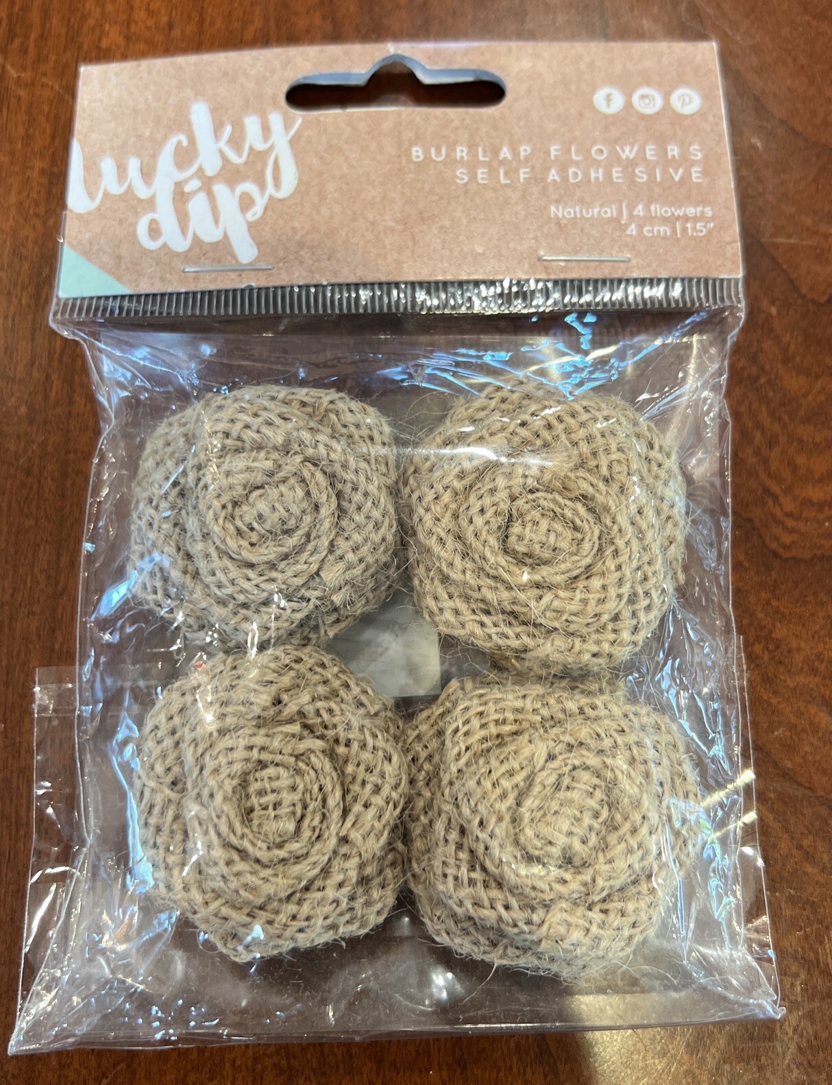 Burlap Flowers Self Adhesive (4) KaiserCraft Lucky Dip eBay