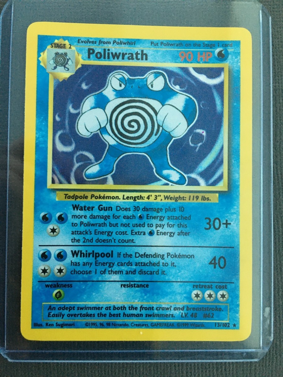 POKEMON POLIWRATH HOLO 13/102- Base Set Near MINT! | eBay