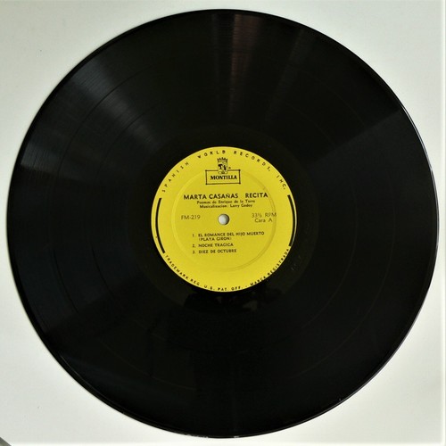 MARTA CASAÑAS ~ RECITA! ~ RARE CUBA / CUBAN FREEDOM POETRY LP VG+ '60's SHRINK - Picture 5 of 12