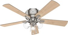 Hunter 52" Crestfield Brushed Nickel Ceiling Fan with LED Light Kit Pull Chain