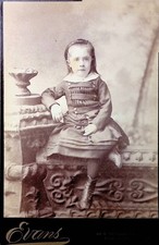 Antique cabinet card photograph Young Girl in Edwardian Dress Sitting Gracefully