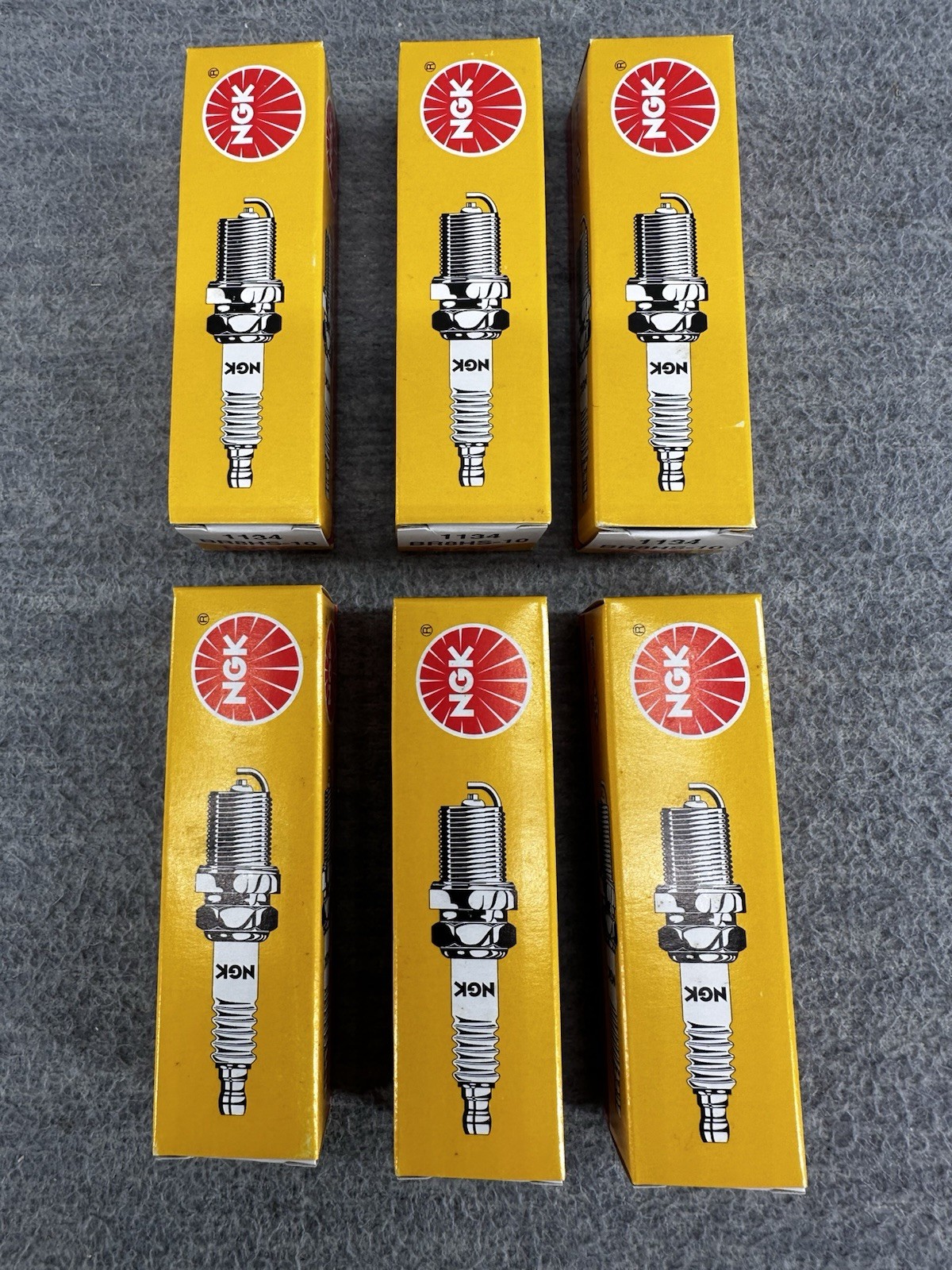 NGK 1134- 6 Pack Genuine Authentic Nickel Spark Plug BR8HS-10 EL