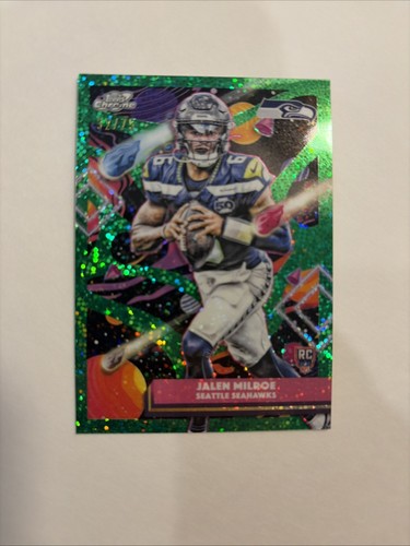 JALEN MILROE 2025 TOPPS COSMIC CHROME GREEN SPACE DUST RC /75 SEAHAWKS SSP