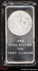 10 Troy oz .999 Fine Silver Indian Head Buffalo Bar