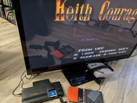 NEC TurboGrafx-16 console HES-TGX-01 w/ 2 games, controllers TESTED