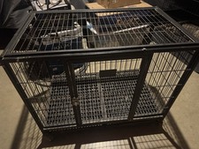 Homey Pet 37 inch Stackable Open Heavy Duty Dog Crate Cage for Medium Dog with W