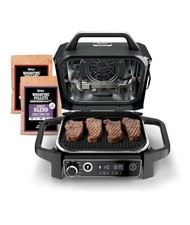 NINJA - Woodfire Griglia elettrica e affumicatore da esterno 7 in 1, OG701