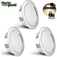 LED Einbaustrahler 230V 3W 300LM 4000K Neutralweiß 3Er Set Chrom 3 StüCk