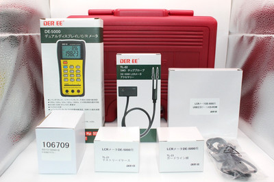 DER EE DE-5000 LCR Meter TL-21 TL-22 TL-23 AC Adapter Case USB Conversion 7 Set