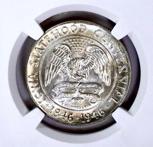 1946 Iowa Silver Commemorative 50C NGC MS68 Superb Strike & Luster Low Pop PQ+