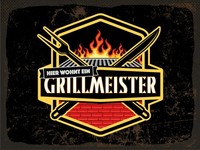 Holzschild 20X30 Cm Hier Wohnt Ein Grillmeister Deko Geschenk Schild