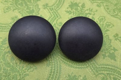 Fette Ohrclips 3,6 cm schwarz Kunststoff Linsen gewölbt matt Ohrringe
