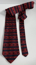 Tommy Hilfiger 100% Italian Silk Golf Theme Red White & Blue Made In USA