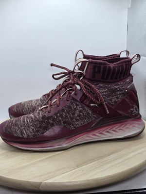 Size 8.5 - Mens PUMA Ignite EvoKnit Bergundy flyknit shoes sneakers