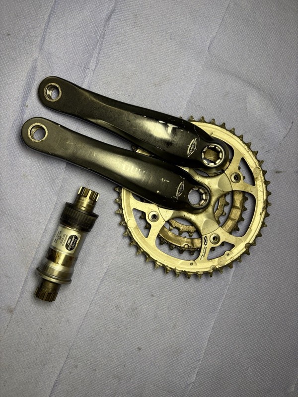 RETRO SHIMANO FC-M540 CRANKSET + BB-ES50 OCTALINK 175MM TRIPLE SPEED HOLLOWTECH