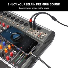 3.5mm Stereo to Double 6.35mm Mono Cable Cord Wire for Amplifiers and Mixer