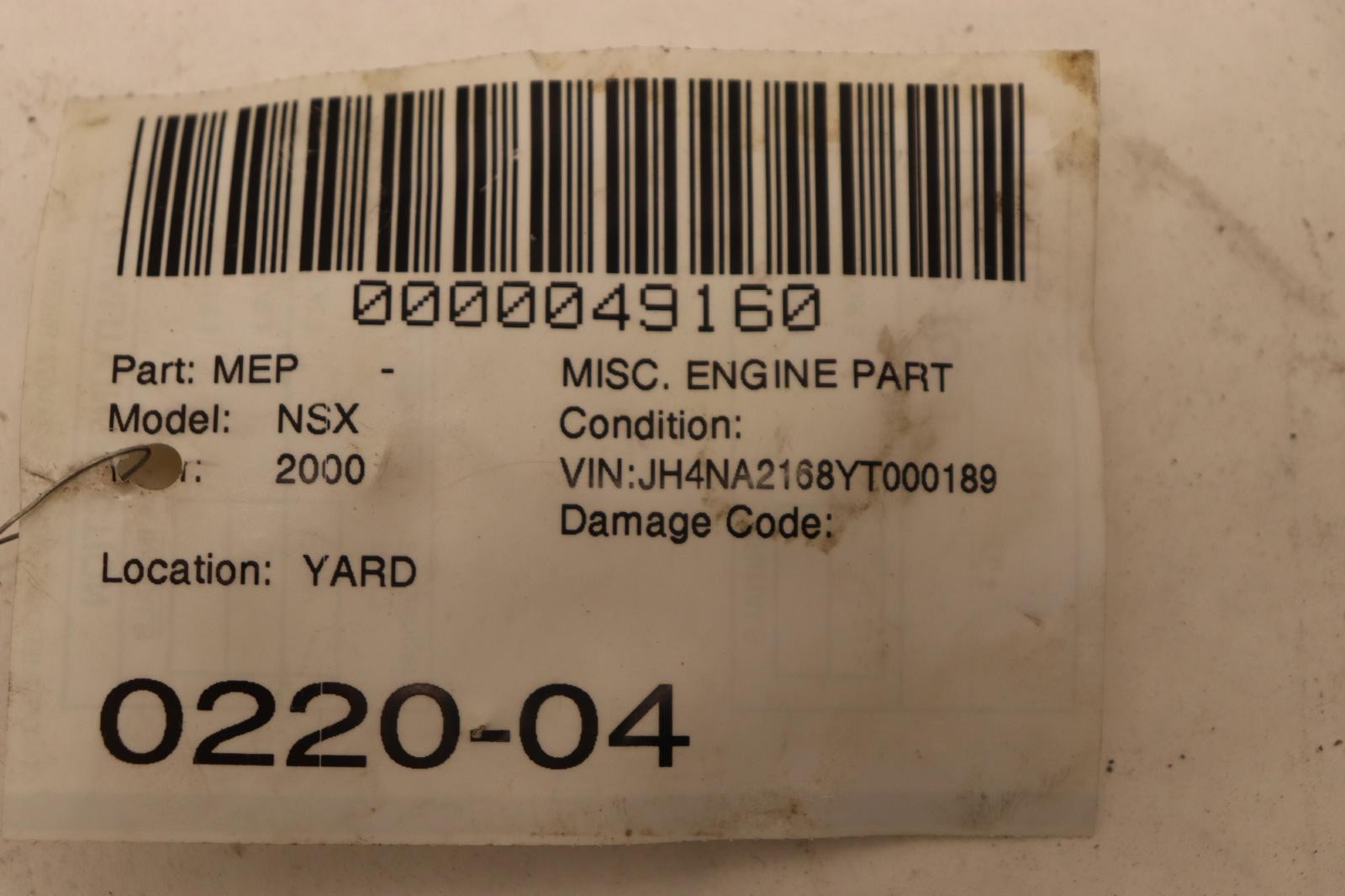 2000-2005 ACURA NSX 3.2 SPOOL VALVE TIMING SOLENOID VTEC VARIABLE OEM