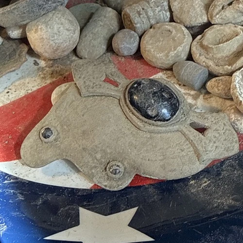 Dug Civil War 💥 🇺🇸 💣 Brass Sash Buckle Inset Glass