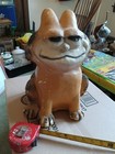 Vintage Large 1980s Garfield Piggy Bank Hand Painted Ceramic 14" Tall Plaster.mc