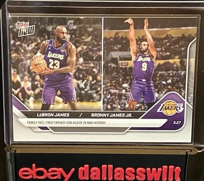 2025-26 Topps Now NBA #229 LeBron James Bronny James Family Ties 1st NBA Assist