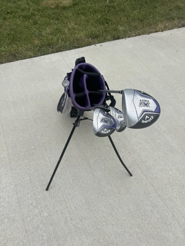 Callaway XJ Hot Junior Golf Bag With Driver, 3 & 5 Woods RH Purple - Image 2 of 4