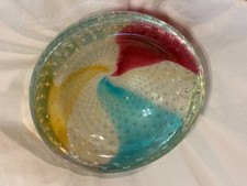 Heavy Art Glass Bullicante Multicolor Bubble Glass Bowl 6 1/4"