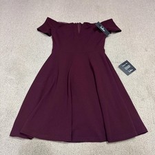 Lulus Play The Party Burgundy Off The Shoulder Skater Dress Women’s Size XS NWT